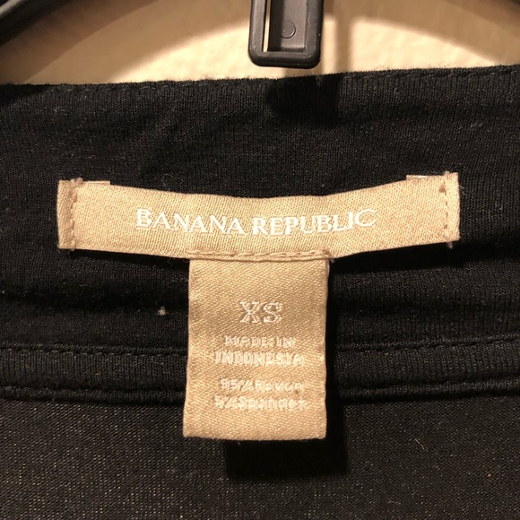 Banana Republic brand black cotton blend long sleeved true wrap dress, size XS - Picture 3 of 8